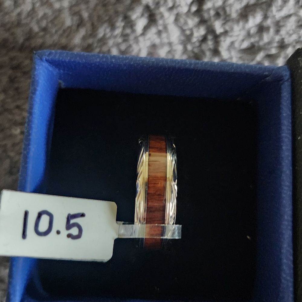 Larson Jewelers Titanium Men's Rings w/Wood Inlay - Picture 8 of 16